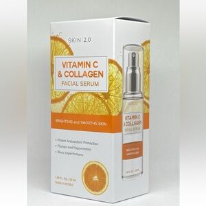 Skin 2.0 Vitamin C & Collagen Facial Serum Brightens Smooths Skin Made In Korea
